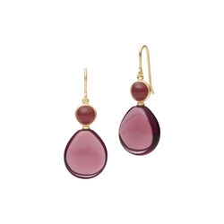 Prime Drop Earrings, gold/rhodolite, Julie Sandlau