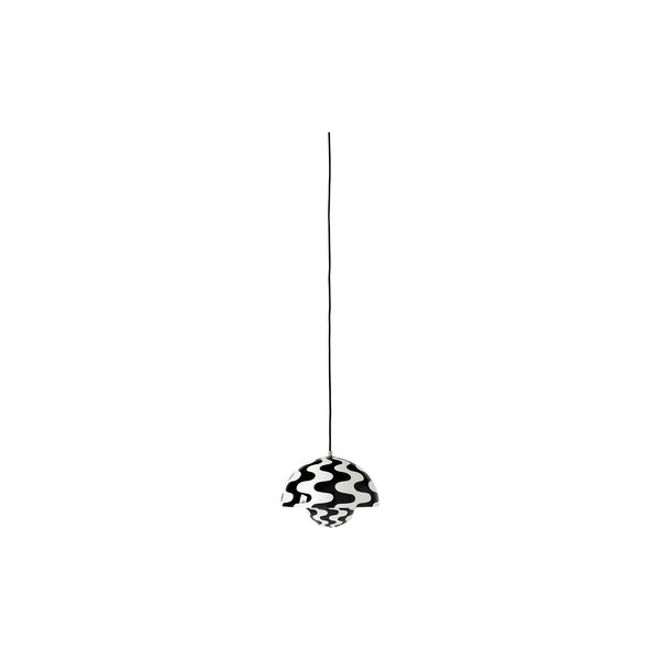 Flowerpot VP1 Pendant, black & white pattern, &Tradition
