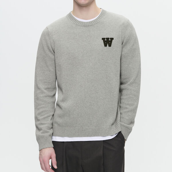 WWTay Pullover, light melange grey, Wood Wood