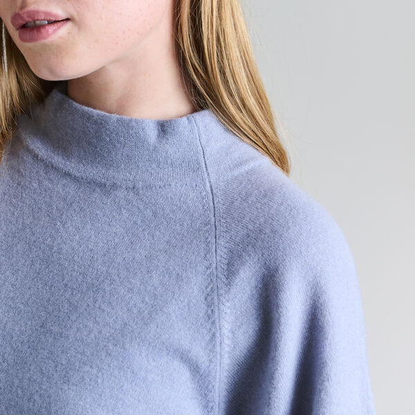 Cloud cashmere højhalset bluse, steel blue, BITTE KAI RAND