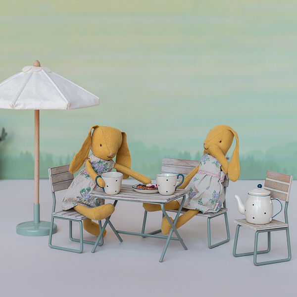 Miniature havesæt - bord med stol og bænk, Maileg