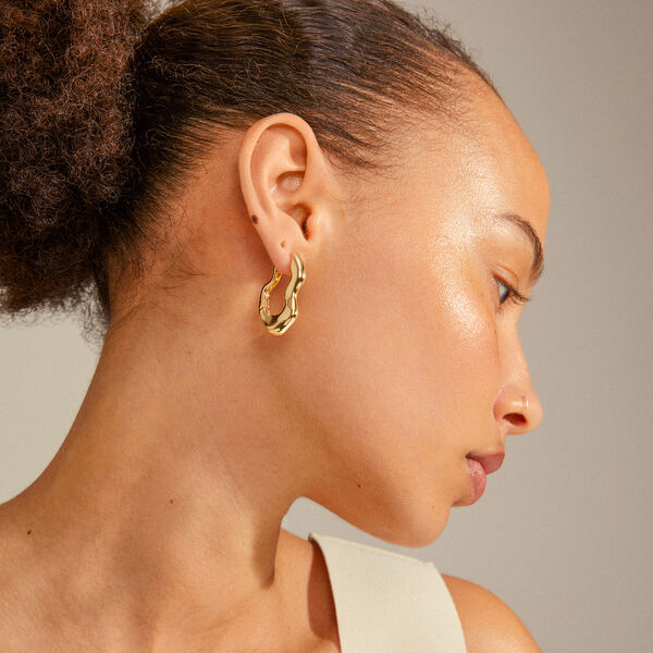 LOULIA Wavy &Oslash;reringe, gold plated, Pilgrim