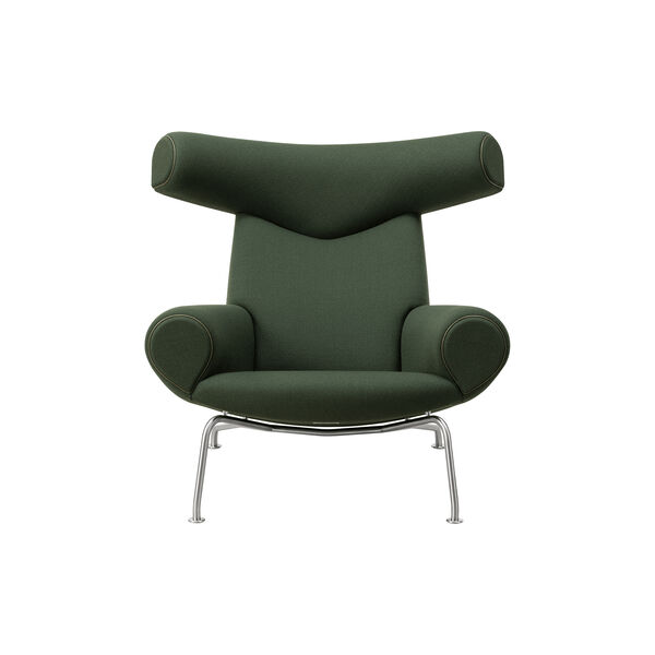 Wegner Ox Chair |  Olive| L&aelig;nestol + Ottoman, Fredericia Furniture