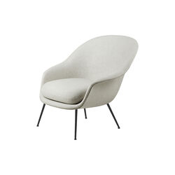 Bat Lounge Chair Fully Upholstered with Low Back, Plain 0026/black matt, GUBI
