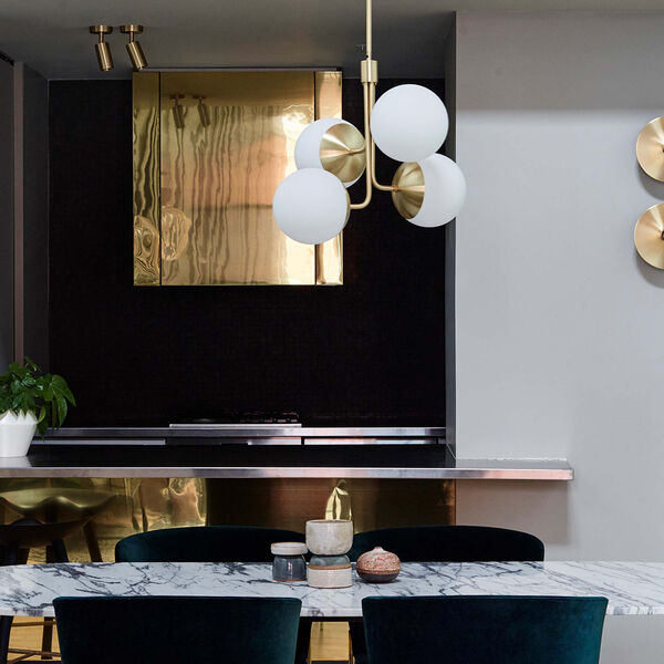 Lord Bouquet Chandelier, brass/opal, Rubn