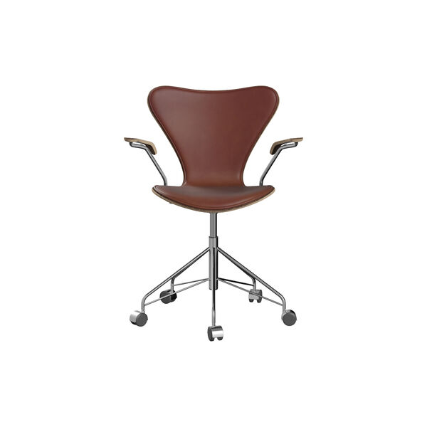 Serie 7&trade; 3217 forsidepolstret kontorstol, Grace Chestnut, Fritz Hansen