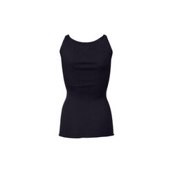 Silketop med elastikbånd, navy, Rosemunde