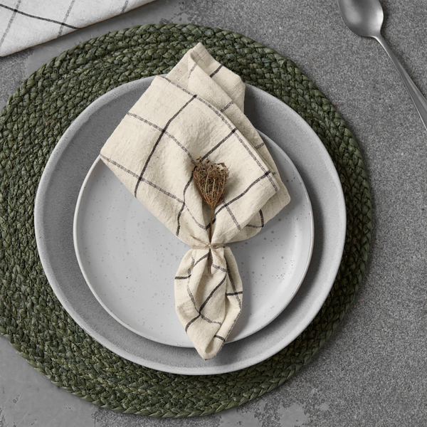 HDJoin Servietter 4 stk., sort/off-white, House Doctor