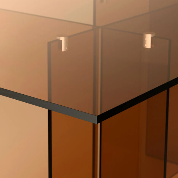 Anouk glasspisebord, brun gennemsigtig, Westwing Collection