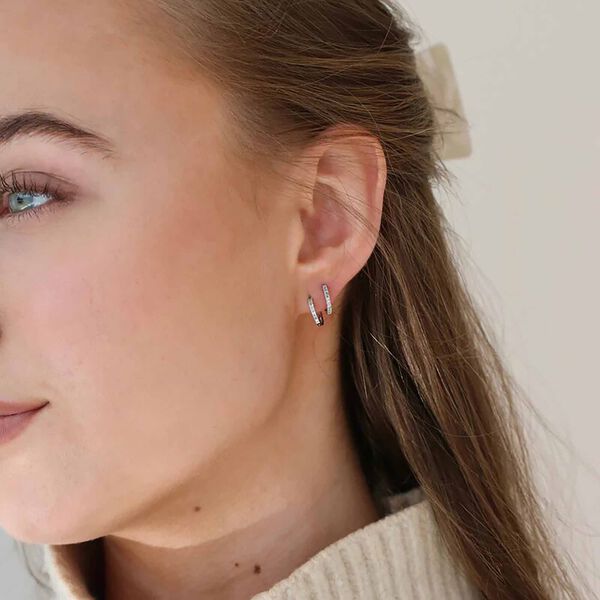 Rock Classic Grey diamant creol S, hvidguld, Ro Copenhagen