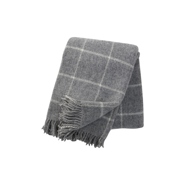 Vinga uld plaid, light grey, Klippan Yllefabrik
