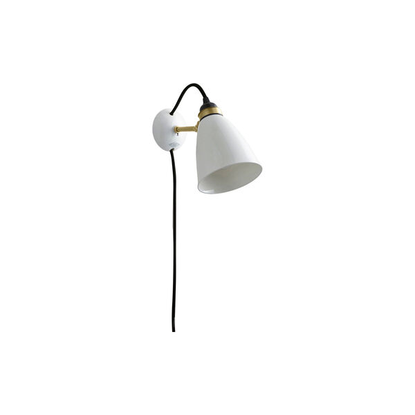 Hector 30 Wall Light Plug with Switch and Cable, natural white/black, Original BTC