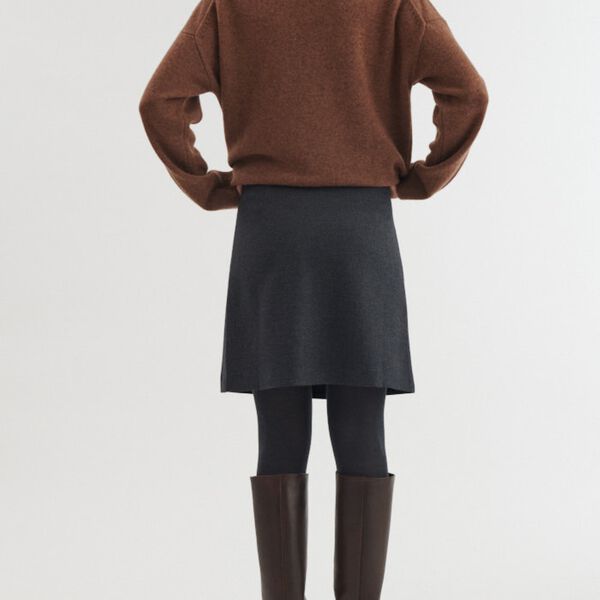 Marjo Wrap Skirt, blackened pearl / black, Basic Apparel