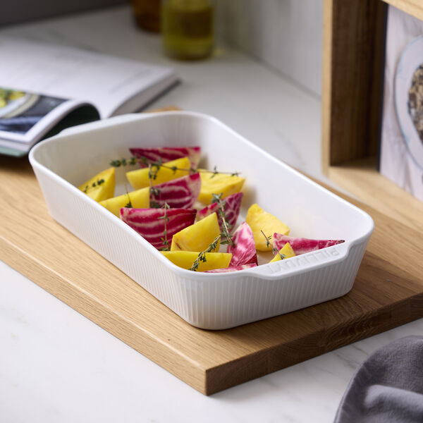 Pliss&eacute; Fad dybt, hvid, Pillivuyt