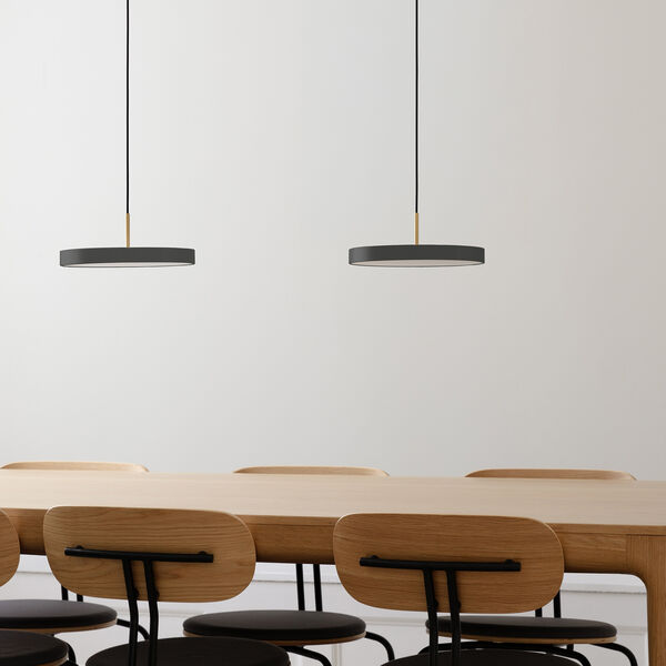Asteria Plus Pendant, anthracite grey/brass, UMAGE