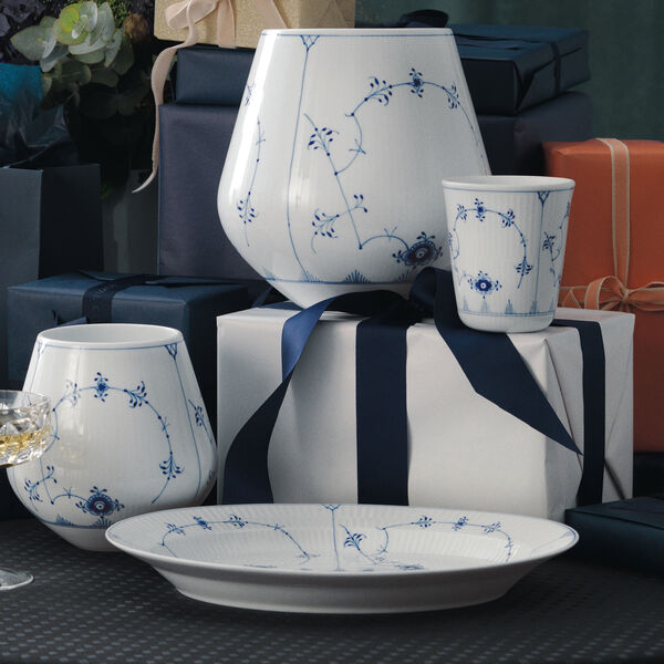 Musselmalet Riflet vase 20,5 cm, Royal Copenhagen