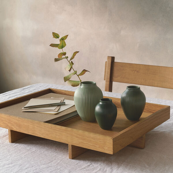 Knabstrup mini vase ripple 3 Stk., green, Knabstrup Keramik