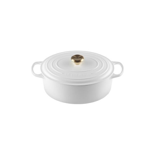 Signature st&oslash;bejern oval gryde &Oslash; 31 cm, white, Le Creuset