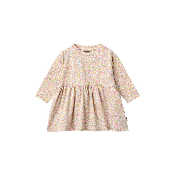Jersey Dress L/S Sessa, blush flower meadow, Wheat