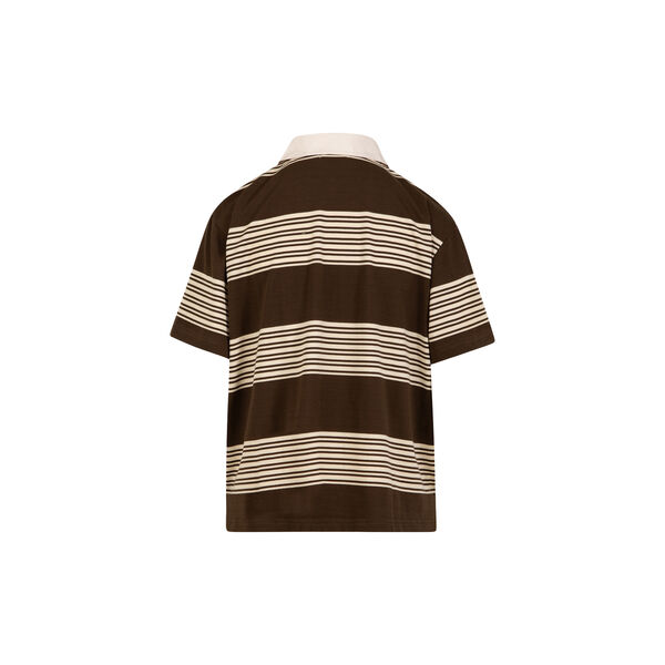 CC Heart RUTH polo shirt sleeved shirt, brown stripe, Coster Copenhagen