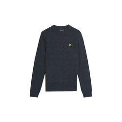 Lambswool Blend Crew Neck Jumper, dark navy marl, Lyle & Scott