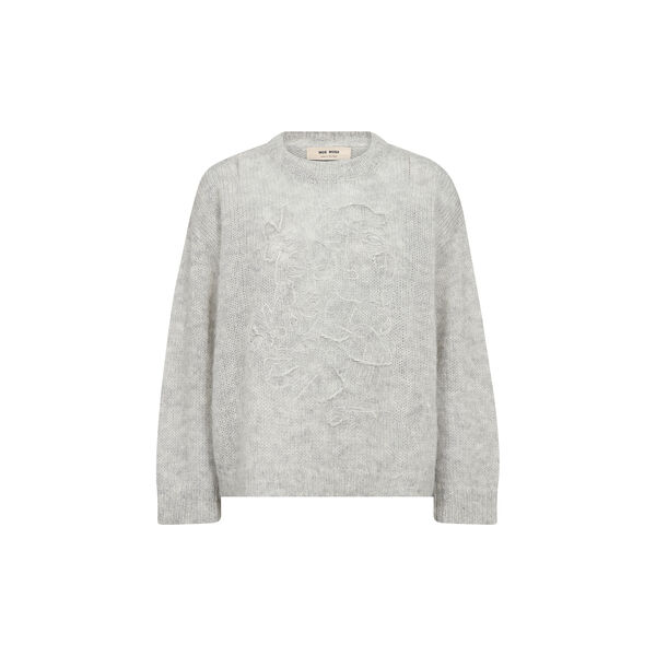 MMAroa Bernat Emb Knit, light grey melange, MOS MOSH