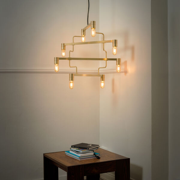 Kennedy Chandelier, brass, Rubn