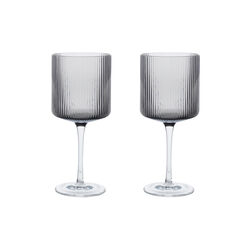 Ripple R&oslash;dvinsglas 2 stk., smoked grey, Ferm Living