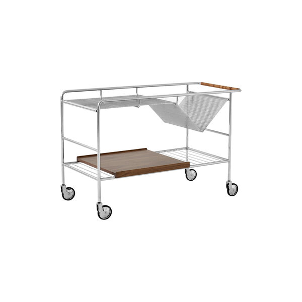 Alima NDS1 trolley, chrome/walnut, &Tradition