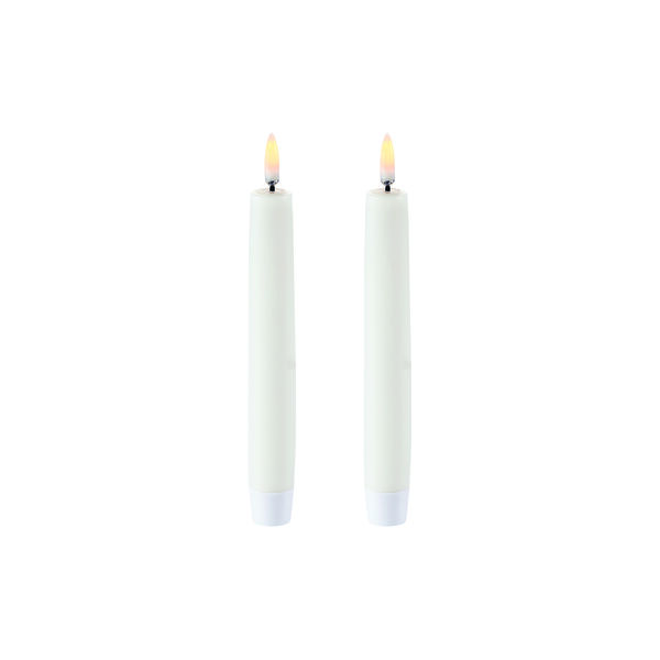 LED Classic Taper Candle 15 cm 2 pcs, nordic white, Uyuni Lighting