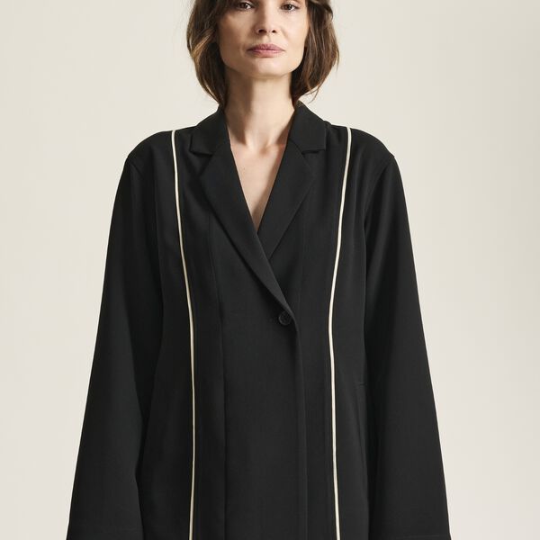 Kurosaki blazer jakke | Black/Ivory Piping, BITTE KAI RAND