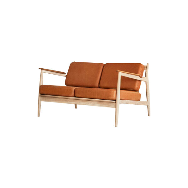 Model 107 2-pers. sofa, cognac, Magnus Olesen Design
