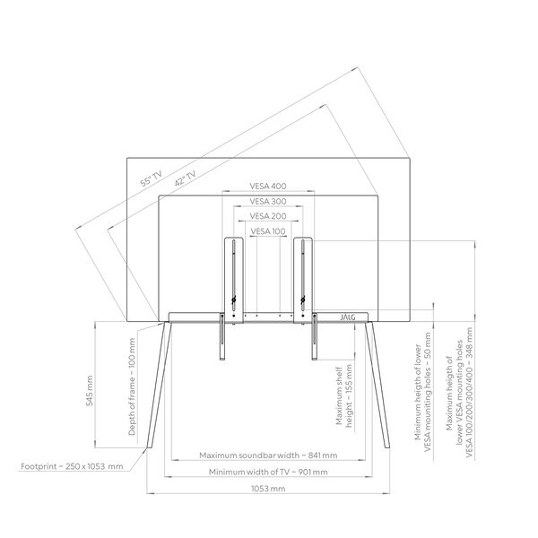 TV-stativ 42''-55'', oak, JALG