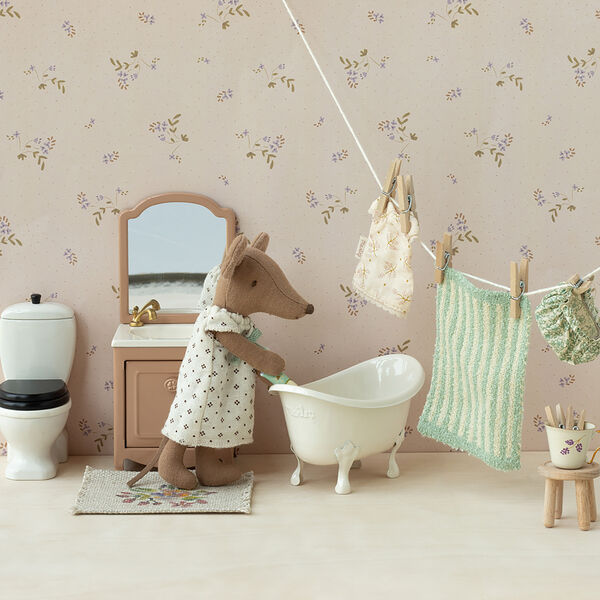 Baderumsmøbel til mus, dark powder, Maileg