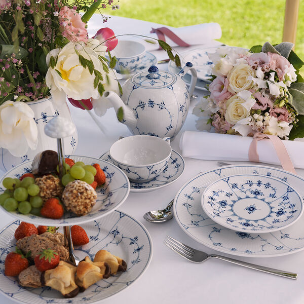 Musselmalet Riflet coupe tallerken &Oslash; 15 cm, Royal Copenhagen