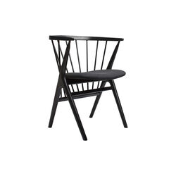 Sibast No 8 spisestol, sortlakeret eg/mørkegrå, Sibast Furniture