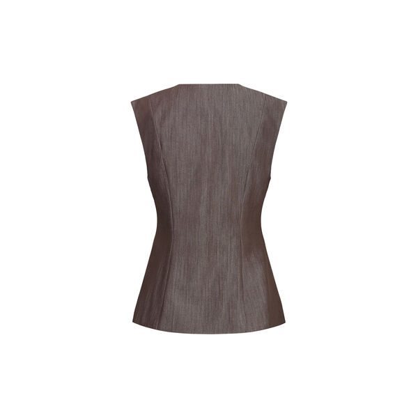 IHJUMI Waistcoat, coffee bean melange, ICHI