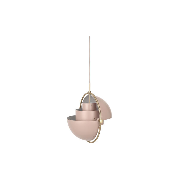 Multi-Lite Pendant, rose dust semi matt/brass Multi-Lite Pendant, rose dust semi matt/brass, GUBI