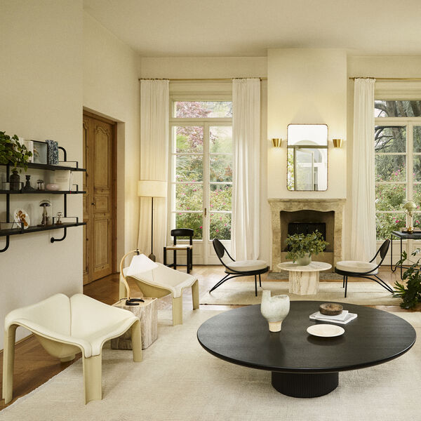 F300 Lounge Chair, pastel green/cream, GUBI