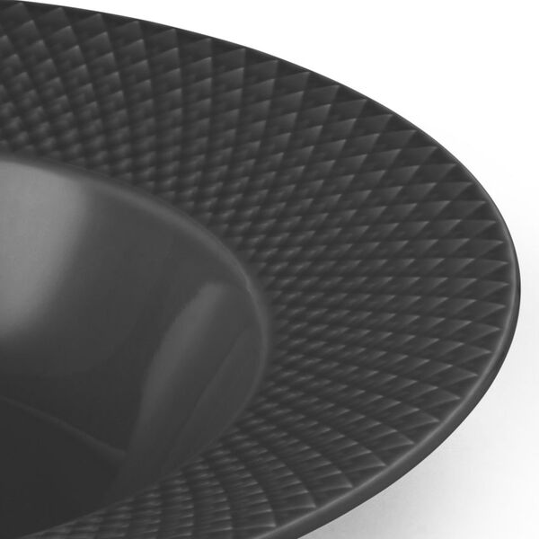 Rhombe Earth Dyb tallerken Ø 24.5 cm, slate, Lyngby Porcelæn