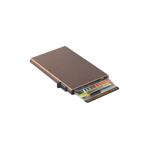 Furbo Single Aluminum Cardholder, dark brown, Tony Perotti