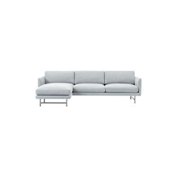 5625 Calmo 3-seater Chaise Sofa, Ecriture 0710/chrome, Fredericia Furniture