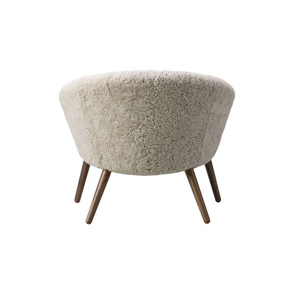 Ditzel loungestol, hvid/lakeret valn&oslash;d, Fredericia Furniture