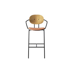 PIET HEIN Bar Chair with Arms, olieret eg/Silk Cognac, Sibast Furniture
