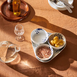 Bl&aring; Mega Riflet serveringss&aelig;t 4 dele, Royal Copenhagen