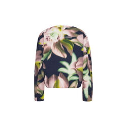 Short Quilted Jacket, dark photoristic flower, Ilse Jacobsen Hornb&aelig;k