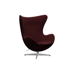 &AElig;gget&trade; 3316 loungestol, Christianshavn 1141 red/satin brushed aluminium, Fritz Hansen