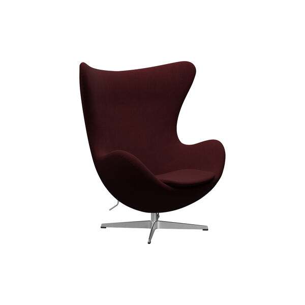 &AElig;gget&trade; 3316 loungestol, Christianshavn 1141 red/satin brushed aluminium, Fritz Hansen