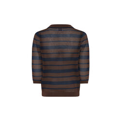 Charlotte Knit Polo, brown/navy, LA RŌUGE
