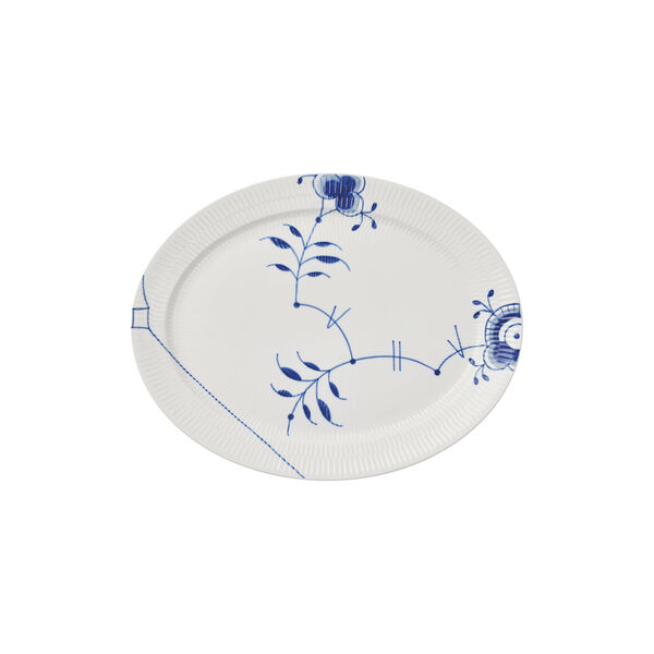 Bl&aring; Mega Riflet Ovalt Fad 35 cm, Royal Copenhagen